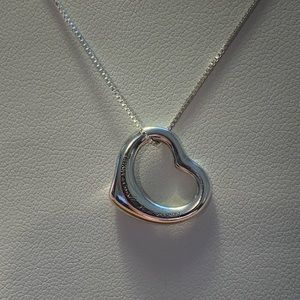 Tiffany & Co. 'Open Heart Pendant’ Sterling Silver Necklace